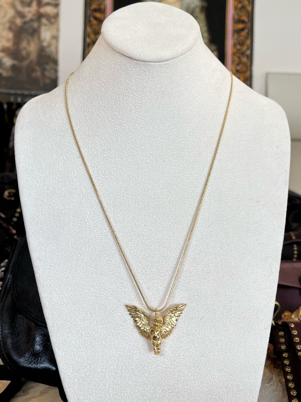 Habaha Paris Gold Cherub Necklace